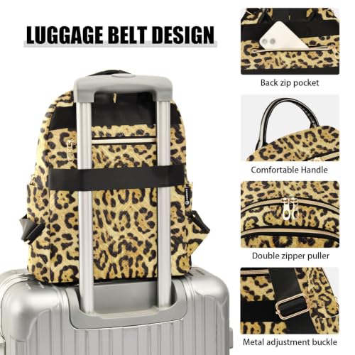 Mochila de leopardo amarillo cálido talla S para mujer 4