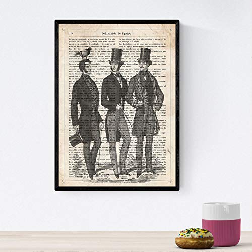 Formato: A4 (21x29.7cm) Nacnic Poster 3 uomini e una epoca paloma.Láminas all\'interno per la decorazione. manifesti d\'epoca con disegno e definizioni. formato A4