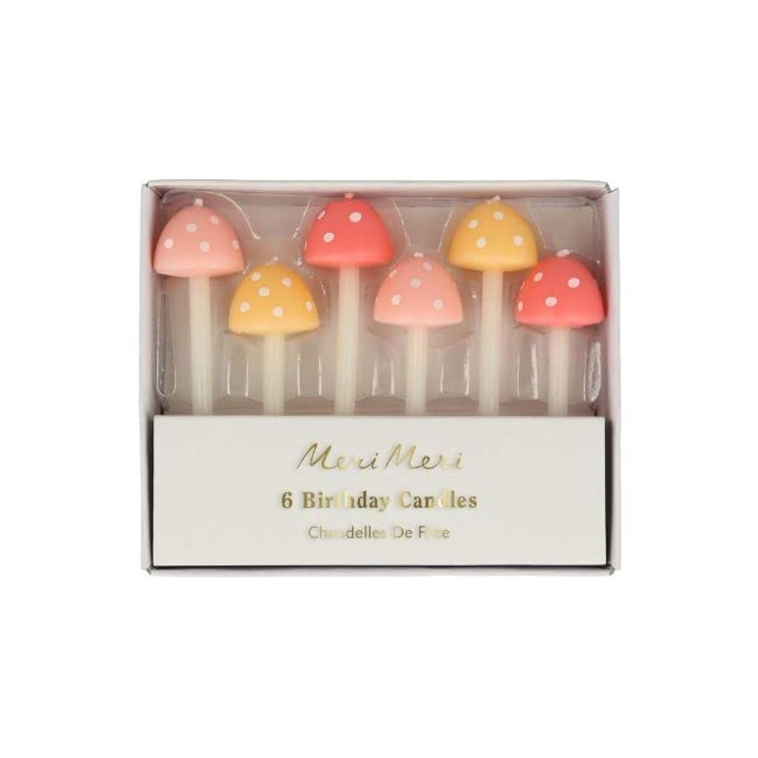 Meri Meri [Multiple] Mushroom Birthday Candles 6 Pieces - 2 Sizes