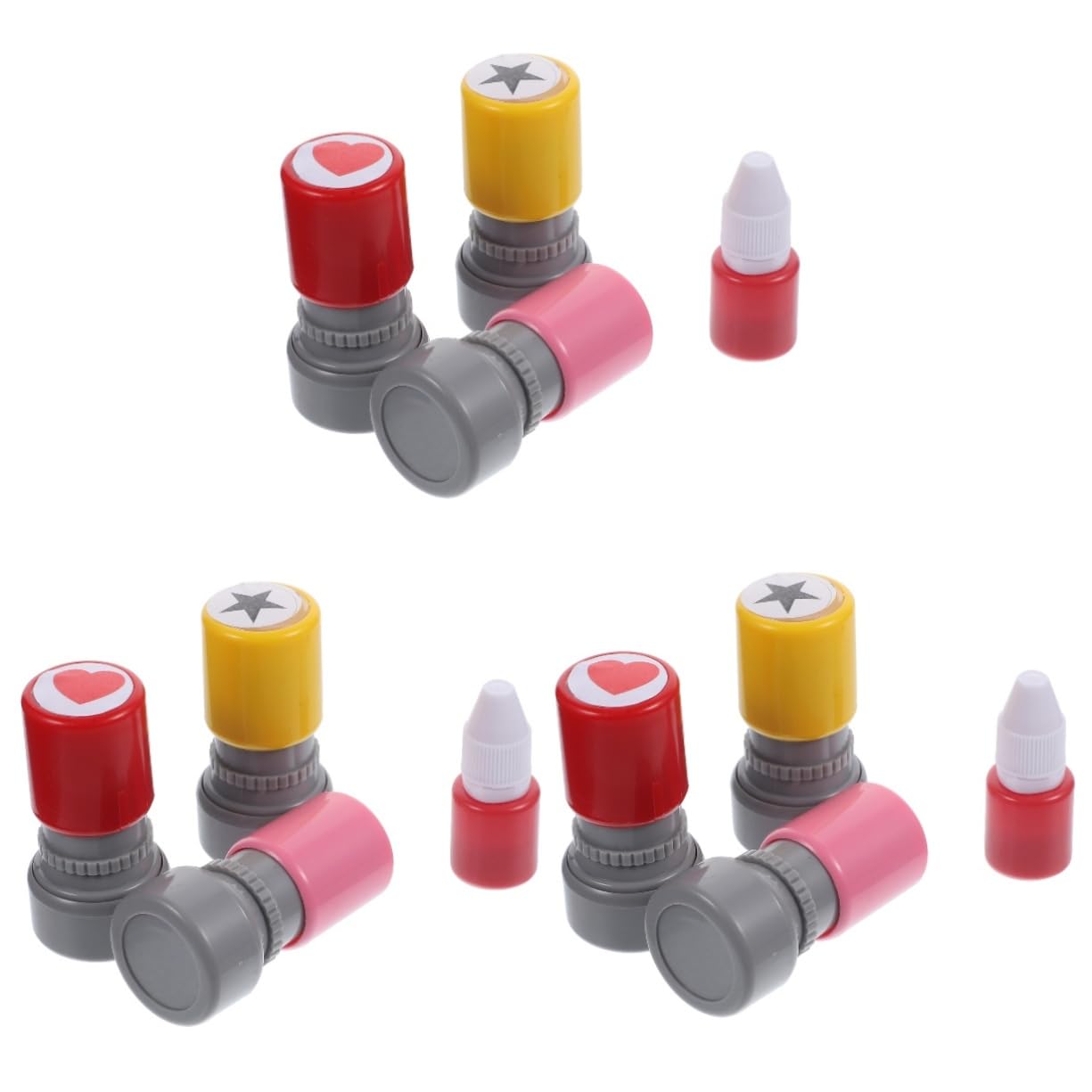 VILLCASE 3 Set Di Timbri in Plastica Riutilizzabili Per Insegnanti Essenziali Per La Classe Timbro A Inchiostro Per Ragazzi E Ragazze Timbro Multifunzionale 3 Pezzi*3
