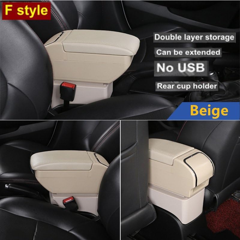 Bracciolo Portaoggetti Con USB Per Toyota Yaris/Vitz Hybrid | Vano Centrale In Pelle PU, Ricarica 4USB, Retrofit Interno