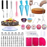 [Hochwertige Sicherheitsmaterialien in Lebensmittelqualität] - Alle Kuchen-Dekorationskits erfüllen die Lebensmittelstandards aus hochwertigem Edelstahl 304, Silikon und Kunststoff in Lebensmittelqualität. Robuste und wiederverwendbare, gute Werkzeuge zum Dekorieren von Kuchen zur Herstellung von Käsekuchen, Pfundkuchen, Chiffonkuchen und Fondantkuchen.