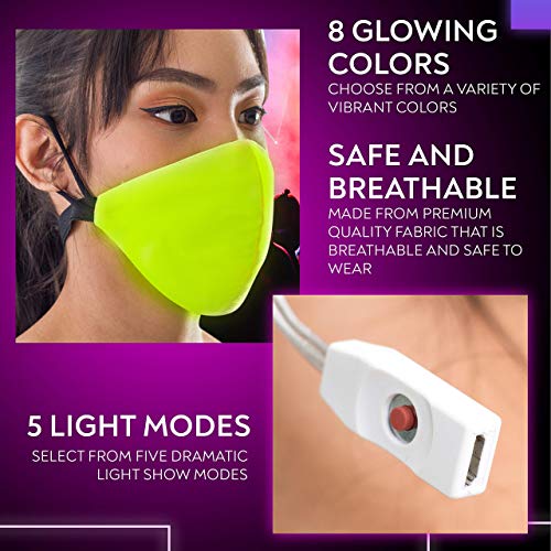 Sojourner Bags Led Light Up Mask - Rave Edm Halloween Masks For Men & Women - Halloween Costume Ready #TOP1