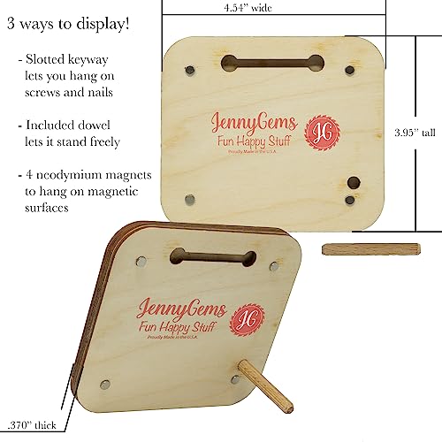 JennyGems Dog Feeding Reminder, Have I Been Fed, Dog Feeding Magnet, Feed Tracker AM PM, Wooden Reminder Slider for Fridge