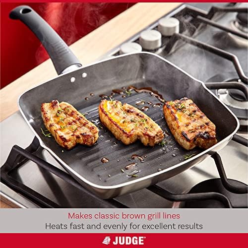 Judge Everyday JDAY040 Teflon Non-Stick Griddle Pan 24cm Frying Pan with Stay-Cool Handle and 5 Year Guarantee