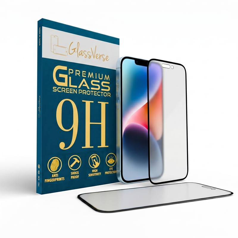 Image of GlassVerse Ultra Privacy Tempered Glass For Apple Iphone 13 mini (Pack Of 2) with Free Installation Kit. Edge To Edge. (In-Screen FingerPrint Lock will not work with the Privacy Guard) - 5.4 inch