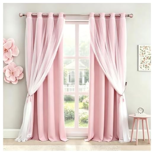 SOFJAGETQ Pink Blackout Curtains