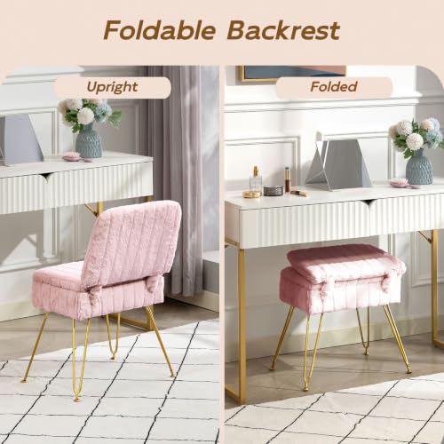 Manyday Vanity Chair with Storage | Comfy Ottoman with Folding Back by Manyday - Used condition - Image 5