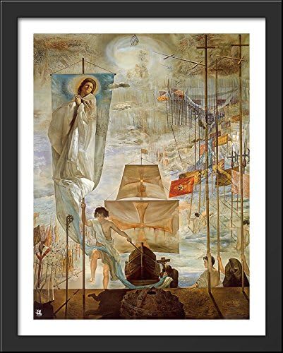 The Discovery of America by Christopher Columbus 28x36 Large Black Wood Framed Print Art by Salvador Dali