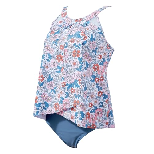 Image of SUUKSESS Women Tummy Control Tankini Bathing Suit Ruffle High Waisted Swimsuit