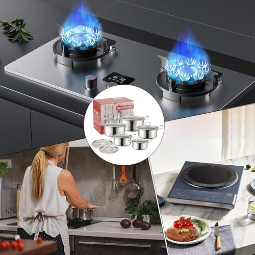 Saucepan with Lid, Non-Stick Stewing Pan, Induction-Compatible Cookware Set for Steaming, Braising, Soup Cooking, Household, Catering - Image 5