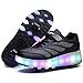 Unisex Bambino Ragazze Ragazzi LED Doppio Rotelle Sportive Scarpe Outdoor Multisport Ginnastica Scarpe da Skateboard LED 7 Colore USB Ricaricare Lampeggiante Running Sneaker