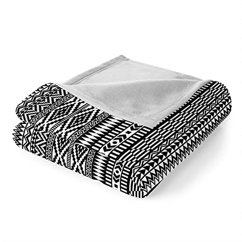 Plaid polaire 180x220cm en flannel de qualité supérieure noir blanc