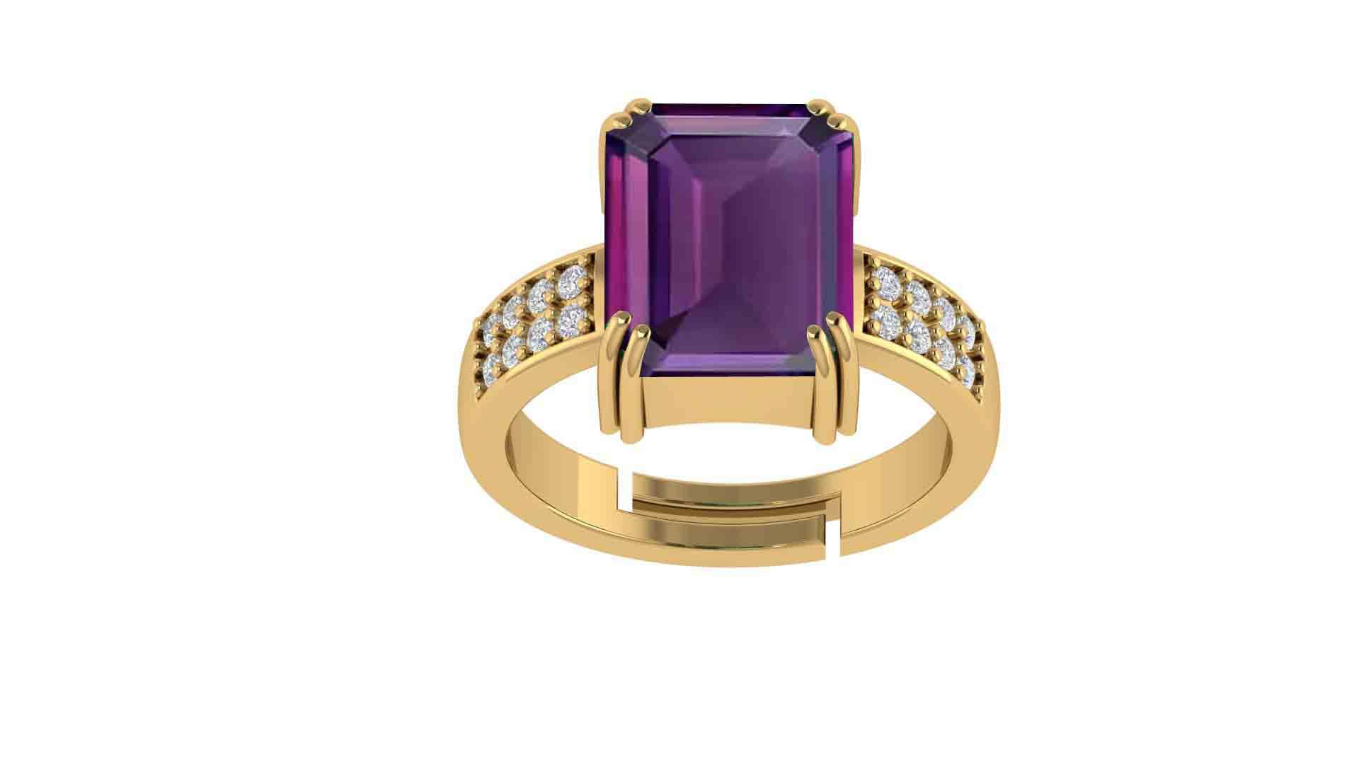 17.25 Ratti 16.45 Carat Natural Amethyst Gemstone Gold Plated Adjustable Ring Oval Cut Gift for Womens And man[SIDHARTH5550]-image-24
