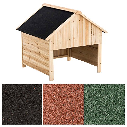 Preisvergleich Produktbild CLP Holzgarage für Rasenroboter / Unterstand für Rasenmähroboter mit UV-Strahlenschutz / Überdachung für Mähroboter aus Holz / Holzhaus für Rasenroboter erhältlich Schwarz