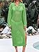 Saodimallsu Womens Crochet Swimsuit Cover Up V Neck Collared Long Sleeve Mesh Knit Long Beach Coverup Maxi Dress Green