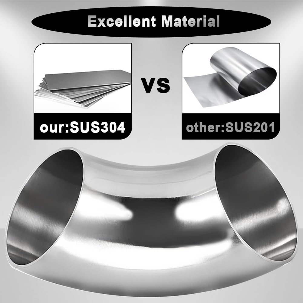 101mm 4 Pulgadas 90 Grados Rueda Apretada 1D T304 Acero Inoxidable