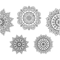 SUPERDANT 6 Pcs Boho Mandala Pegatinas de Pared Vinilo Bohemio Calcomanías de Pared Pegatinas de Flores Indias Namaste Decoración de Flores para Dormitorio Yoga