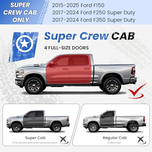 Estribos laterales de acero para Ford F-150 y Super Duty miniatura 3