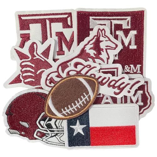 9PCS Texas Iron on Patches, Football Patches for Jeans, T-Shirts,