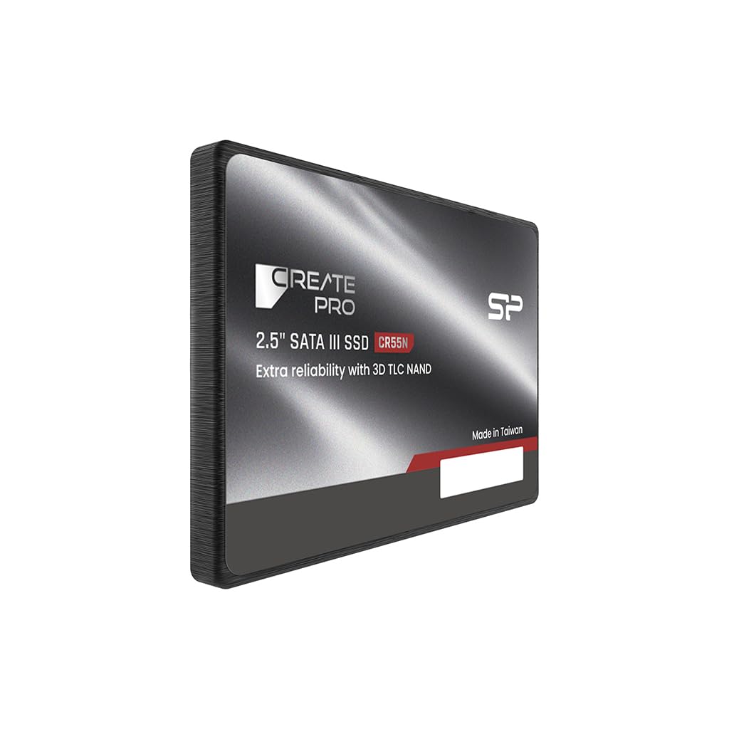 Silicon Power 1TB CreatePro NAS CR55N 2,5" SSD interno SATA III 6Gb/s costruito per archiviazione collegata alla rete 24/7, unità a stato solido ad alta resistenza (SP001TBSS3CR5502)