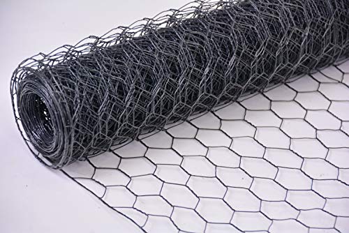 Zaun-Nagel Maschendrahtzaun Kaninchendraht anthrazit Hasendraht Sechseckgeflecht Hühnerzaun Maschenweite Höhe Länge wählbar (25 x 1000 mm, 25 m) DD Cover