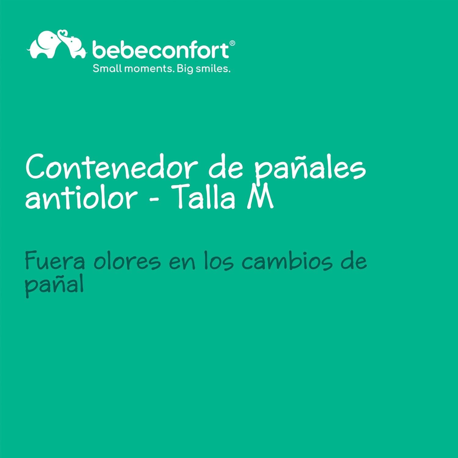 Bebeconfort Papelera Pañales Talla M, Tapa Antiolor, Compatible con Cualquier Bolsa Basura, Capacidad Máx. 20 Pañales, Uso con Una Sola Mano, Tamaño Conveniente para Almacenaje, Fácil Limpieza, Gris