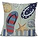 YZMY Zierkissenbezüge Dekorativer Kissenbezug Leinen 18"Blue Marine Style Octopus Matrosen Kissenbezug Sofa Dekorative Meeresschildkröte Werfen Kissenbezug-450 Mm * 450 Mm_9