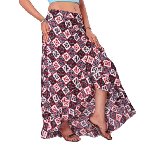 Image of JYESHTA Women's American Crepe Flared A Line Stitched Long Skirt with 12 Mtr Flare 40 in Height | Skirts for Women Long Length | Long Skirts for Girls