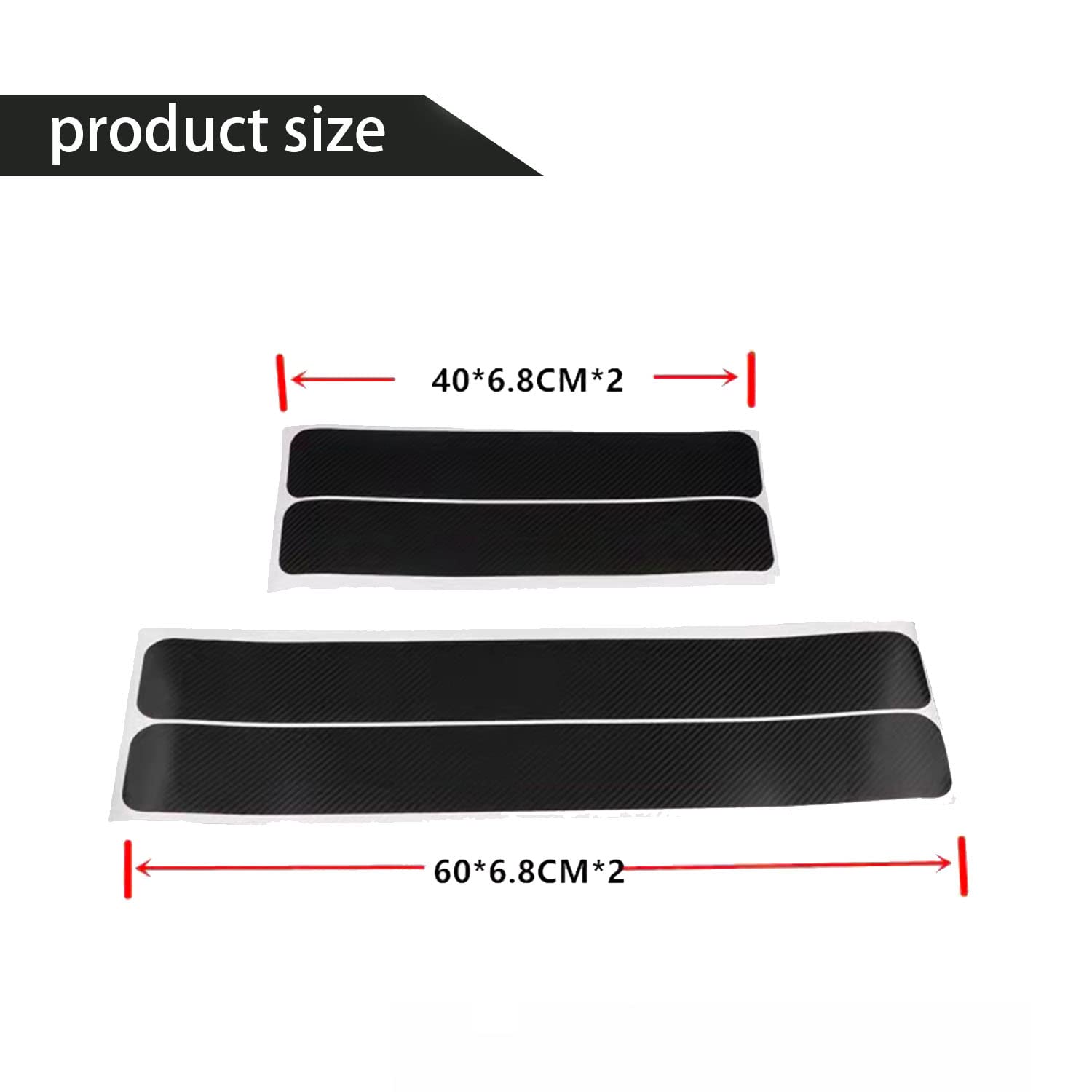 Grafken 4PCS Car Door Sill Welcome Pedal, Carbon Fiber Vinyl Wrap Tape Film, Universal Threshold Anti-Scratch Sticker Door Edge Protection G05 