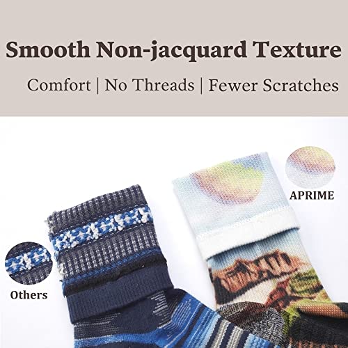 APRIME Cushion Hiking Socks for Men and Women|Trail Running, Cycling, Trekking|Novelty Fun Crew Socks4