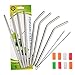 Kichwit Stainless Steel Smoothie Straws - 8 Pack with 2 Cleaning Brushes - Reusable Metal Drinking Straws - 9" Long, 0.3" Wide
