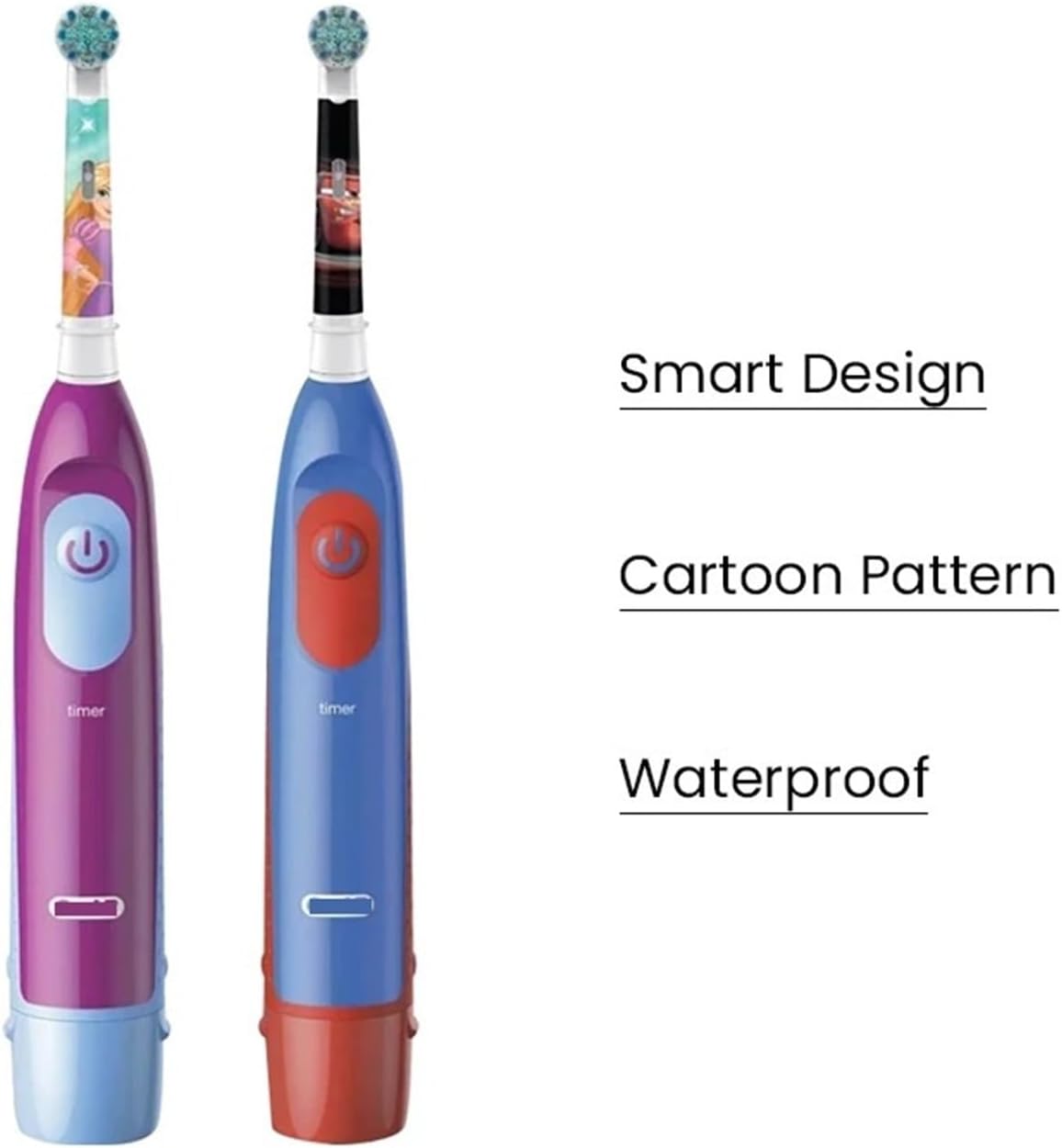 Electric Toothbrush Children Rotary Teeth Brush Soft Bristles 2Min Timer Waterproof Battery Powered for 3-12 Ages，Compatible with Oral B DB5510K(DB5510K Car)