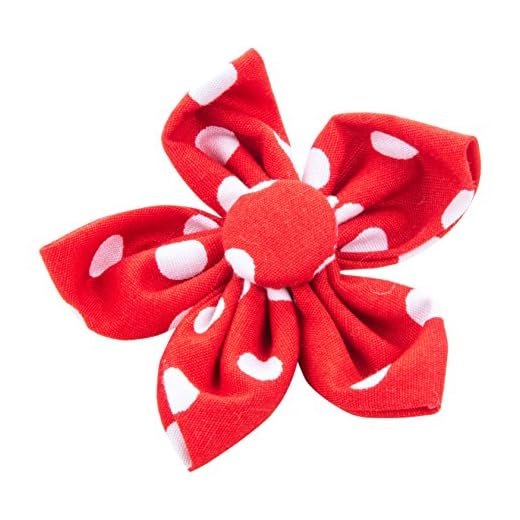 Mascotas Perros Boutique Lunares Flor Collar Accesorios para Perro, Rojo