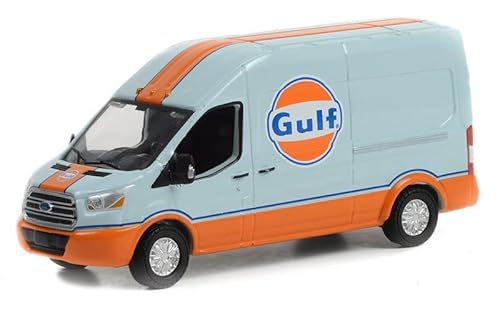 Collectibles Greenlight 30260 2019 Transit LWB High Roof - Gulf Oil Hobby Exclusive 1/64 Scale