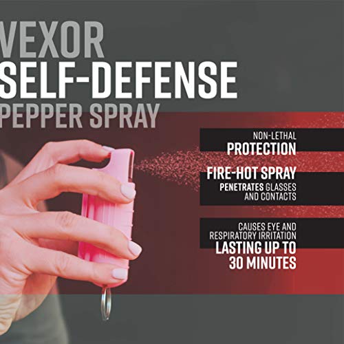 Vexor Police Strength Pepper Spray, Self-Defense Keychain For Women And Men, Hard Plastic Case A For Convenient Protection (Pink Breast Cancer Awareness) - By Zarc International #TOP3