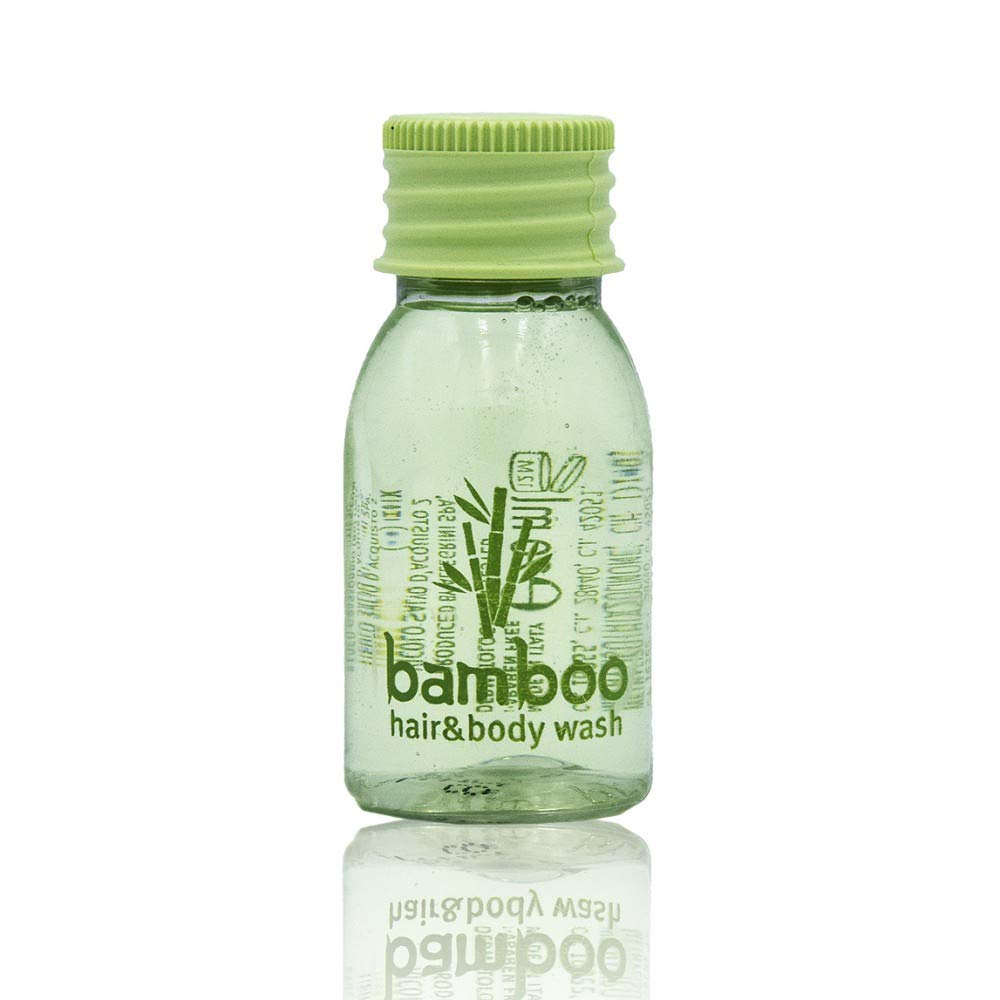 Awek.eu 600 Stück Hotel Einweg Shampoo Duschgel bath&shower gel 2in1 Flasche 20ml Bamboo Serie