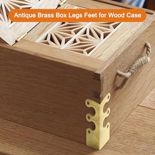 Image of 6Pcs Skiffers Baseboard Corner Protectors, Rustic Vintage Metal Corner Guard, Decorative Baseboard Shield, Brass Skirting Board Protection, Antique Bronze Furniture Edge Protector (Gold)