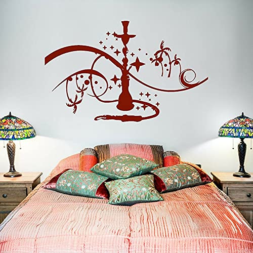 Jsnzff Shisha Wandtattoo Shisha Rauchen Vinyl Wandtattoo Schlafzimmer Wohnzimmer Wohnkultur Kunstwand 96x59cm
