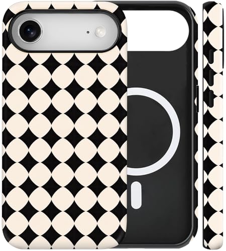Coque iPhone 17 Air MagSafe à carreaux chic en TPU anti-choc pour femme
