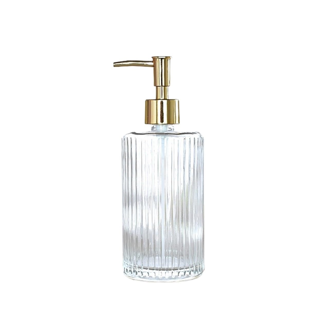 Empty Barthroom and Dish Glass Soap Dispenser Bathroom Decor for Counter(Clear6)