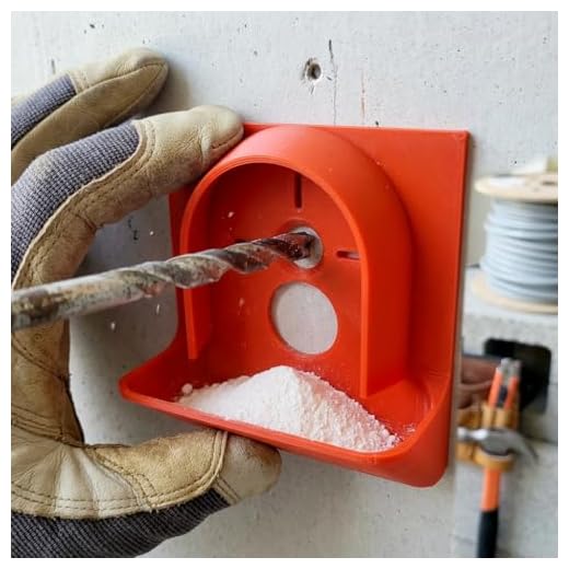 1Pc Drill Dust Collector, Practical Wall Drilling Dust Catcher with Anti-Dust Protective Cover, Clean & Accurate Drilling Tool for Construction, DIY Woodworking & Home Improvement (Red)