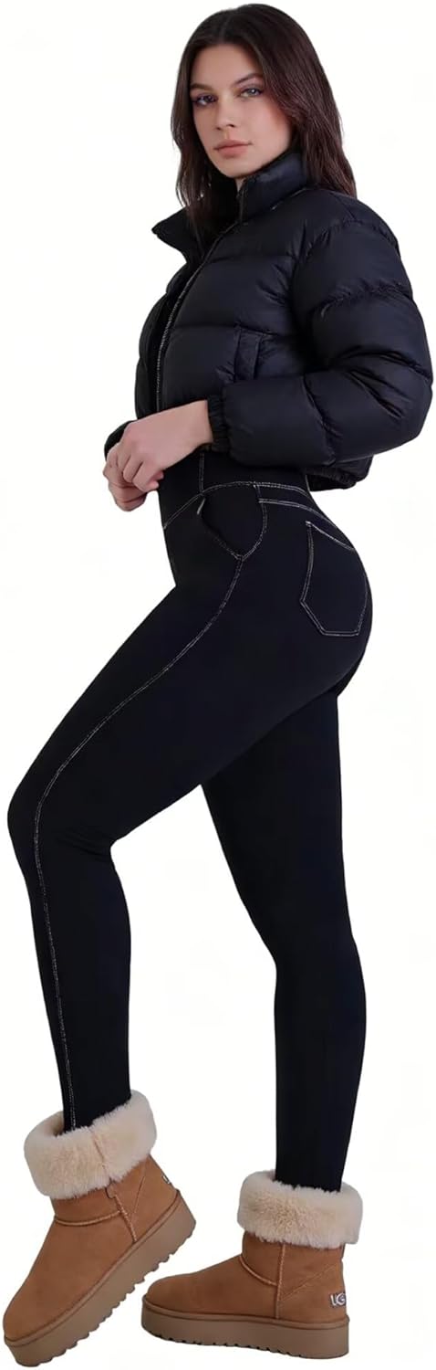 Sunzel Leggings for Women Tummy Control Compression Workout High Waisted Yoga Pants with Back Pockets - Image 6