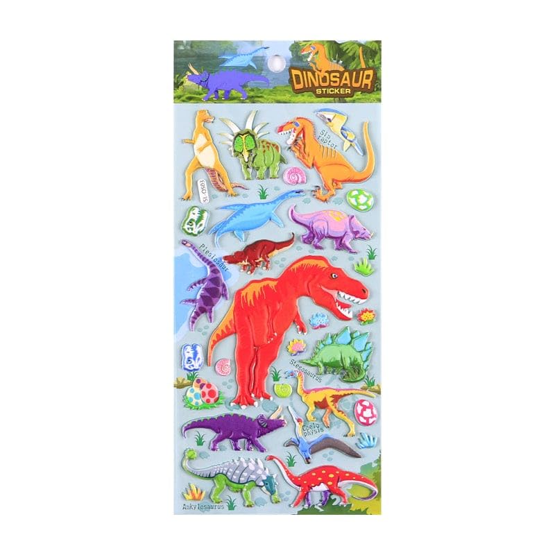 Image of 3D Dinosaur Puffy Stickers Set for Kids - Colorful Dino Stickers for Scrapbooking, School Projects, Activity Books, DIY Crafts & Learning Fun
