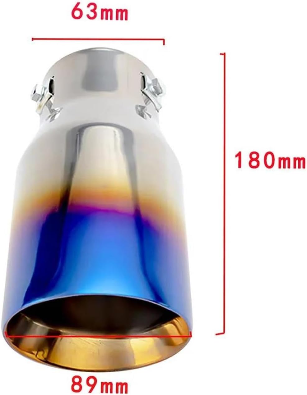 自動車エキゾーストパイプ ユニバーサル自動車 2.5 インチ排気チップ二重壁 3.5 インチ出口マフラーテールパイプ 排気管 (色