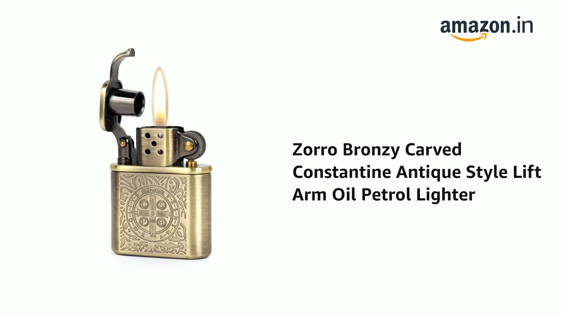 Zorro Bronzy Carved Constantine Antique Style Lift Arm Oil Petrol