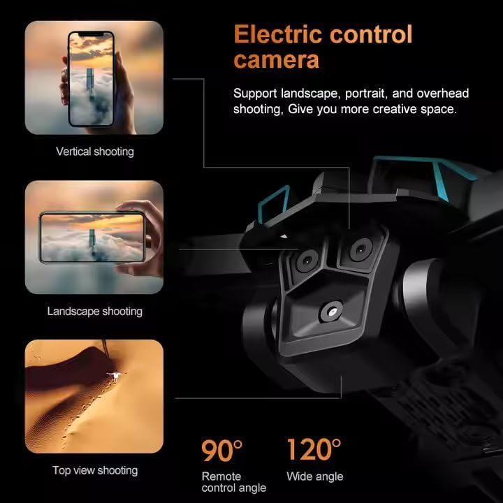 Image of Drones with Camera for Adults 4K, Brushless Motor Drone for Kids Beginners, FPV Foldable RC Code Drone with 2 Batteries, 45 Mins Long Flight Time, Beyond-Range Loss Alert Mode for Kids and Adults. A16