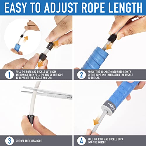 Weighted Jump Rope For Fitness (1 Lb) With Women And Men's Exercise Guide. Comfy Grips. Tangle Free, Adjustable Jumprope. Heavy Adult Skipping Jumping Rope For Full Body Workout. Boxing, Cardio, Gym #TOP3