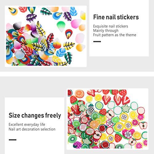 PIXNOR 4 Pacotes de Fatias de Frutas de Nail Art 3D Fatias Coloridas de Nail Art Nail Art Decoração