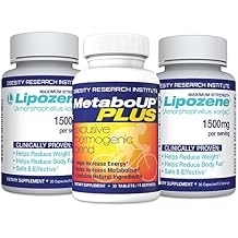 Lipozene Weight-Management Fiber Supplement, 2 Bottles 60 Capsules Total + MetaboUP Plus 30ct | Non-Stimulant Glucomannan Formula